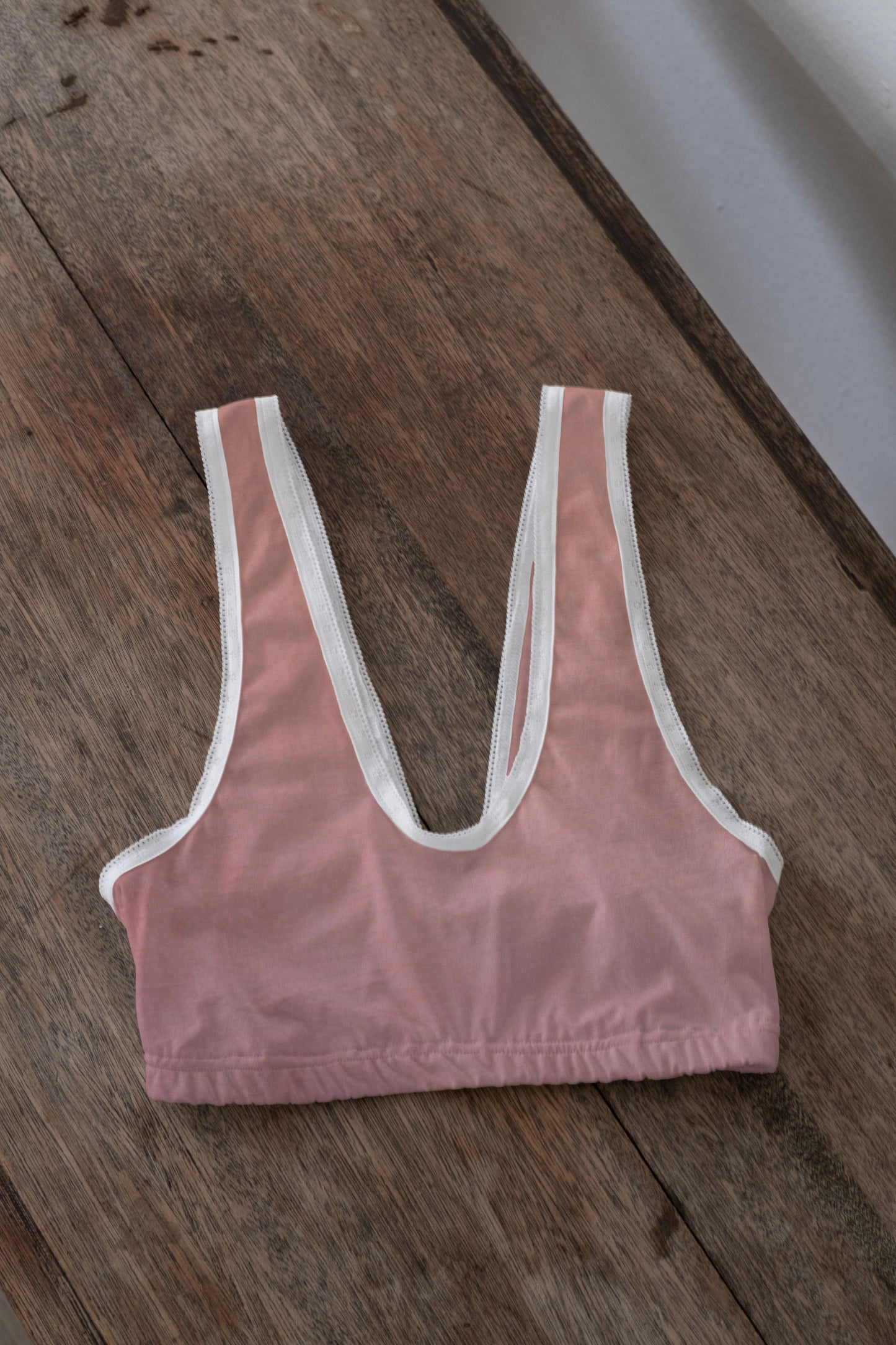 organic cotton lace bralette - burnt rose