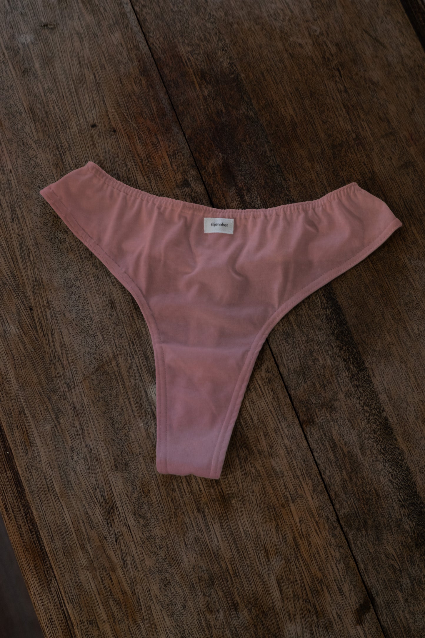 organic cotton thong - burnt rose
