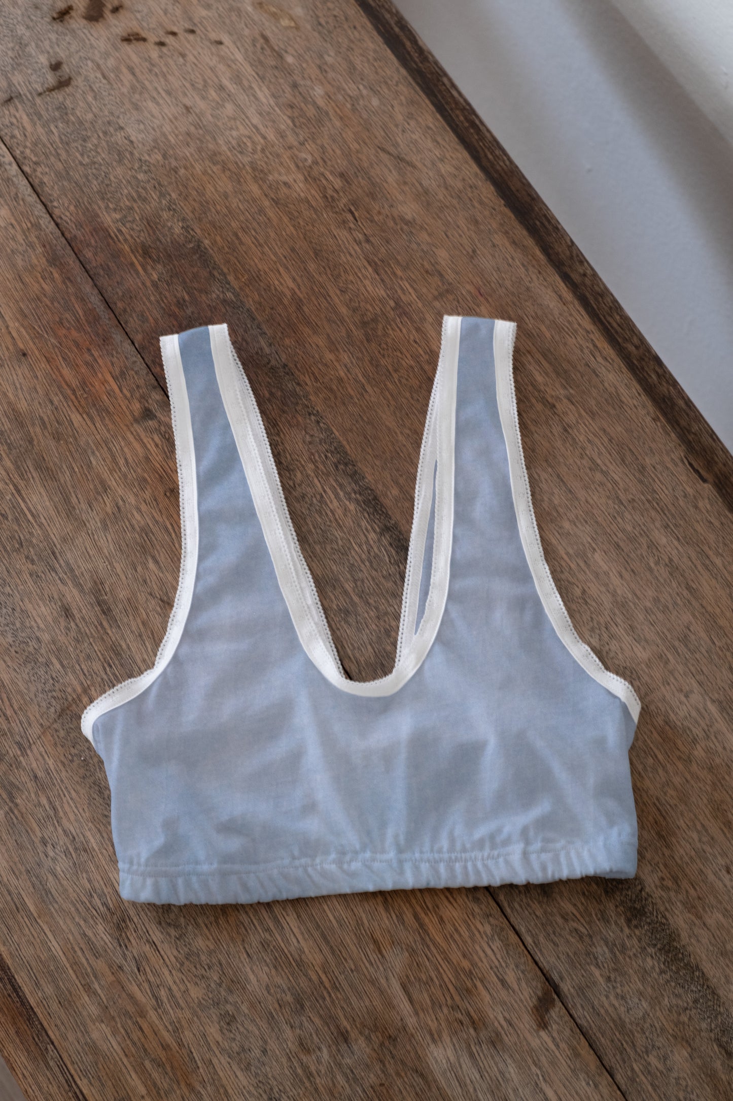 organic cotton lace bralette - indigo