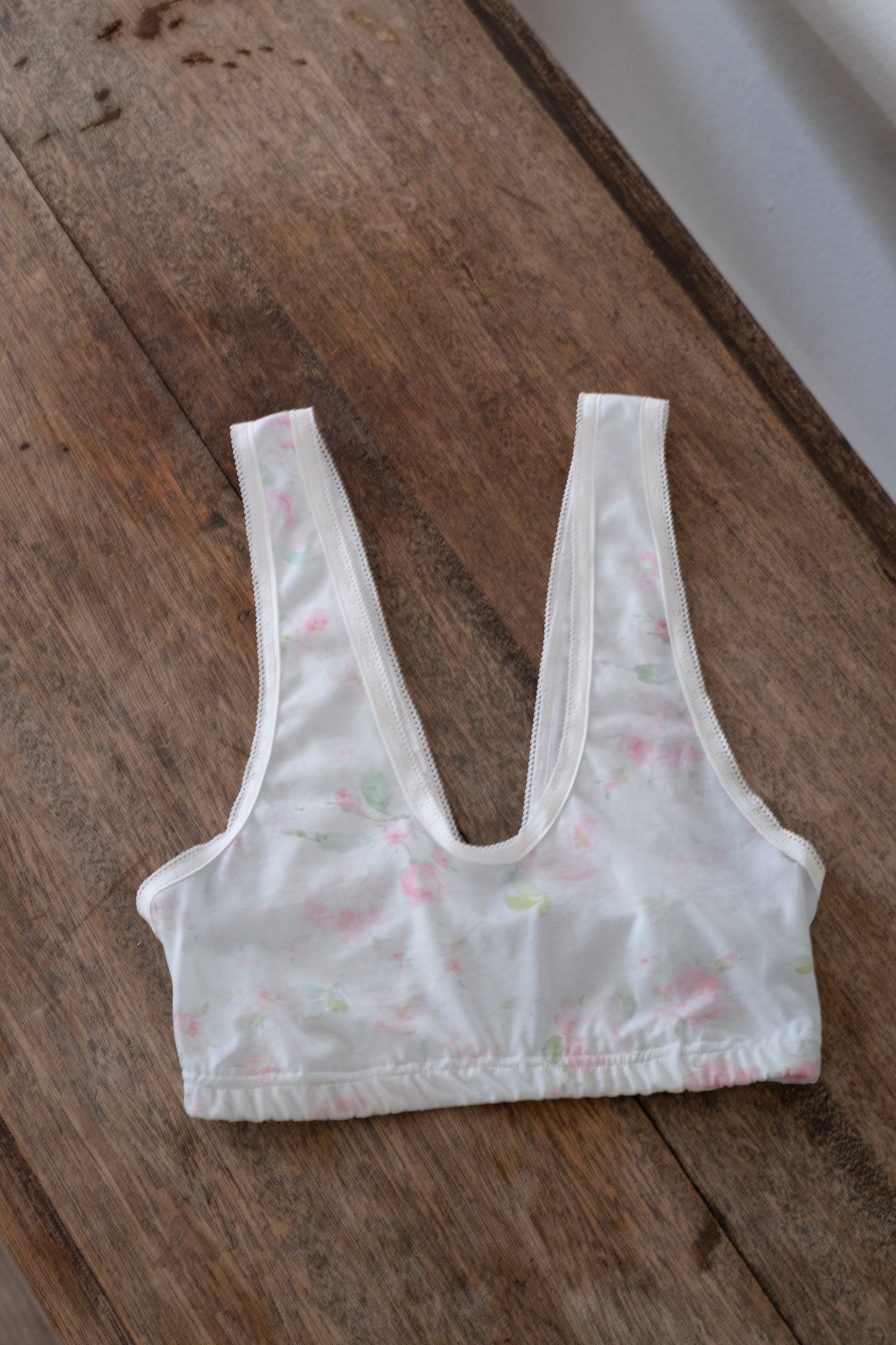 organic cotton lace bralette - june roses